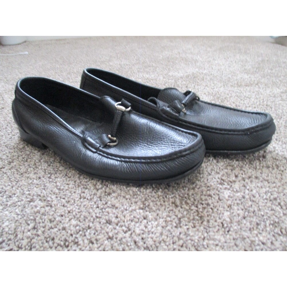 Sandrino by Sandro Moscoloni Italian Leather Men's 11.5 Silver Horsebit Loafers